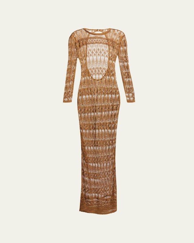 Paloma Long Crochet Backless Dress
